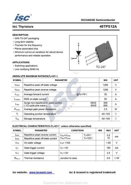 Тиристор&nbsp;40TPS12A (ТС0004) ТС0004 фото