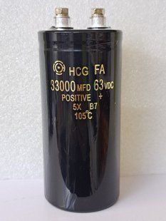 Конденсатор електролітичний 33000 mkF 63V 105C болт (50mm*105mm) (КЕ0236) КЕ0236 фото